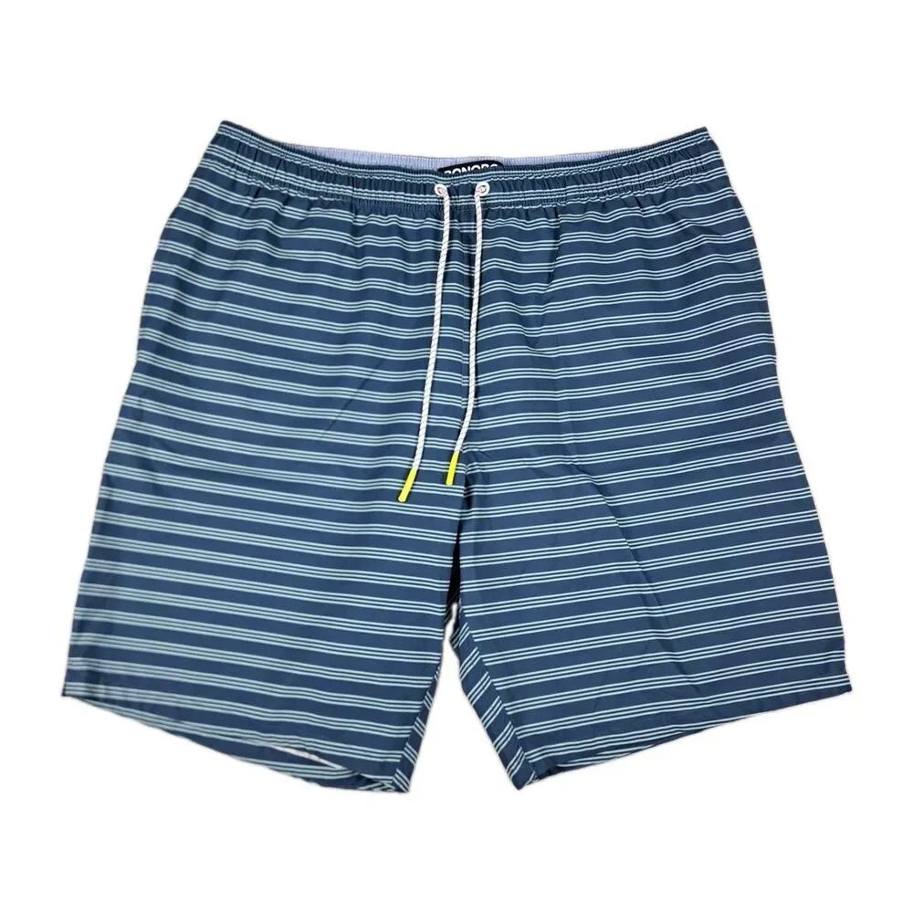Bonobos Swim Shorts Mens 34 Striped Trunks Beach Board Shorts 9” Inch Blue